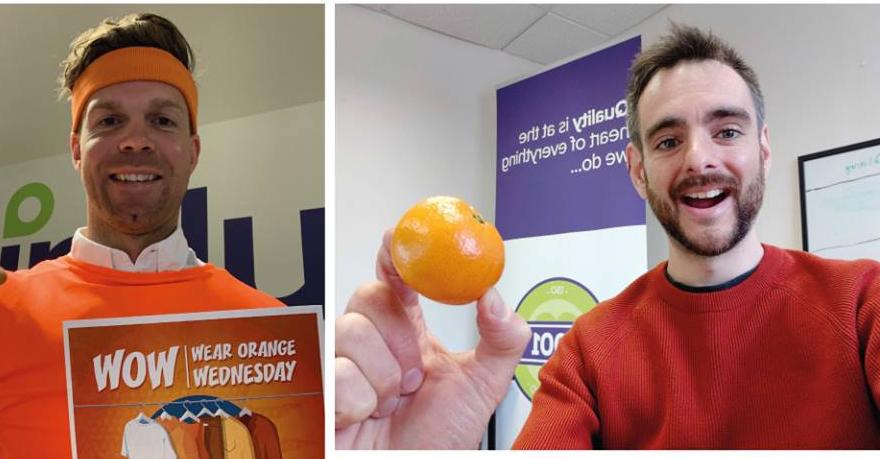 Photo's showing individuals and businesses wearing orange